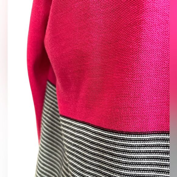 Exclusively Misook Open Front Pink Cardigan Knit Size XS Tight Knit Colorful - Picture 6 of 8